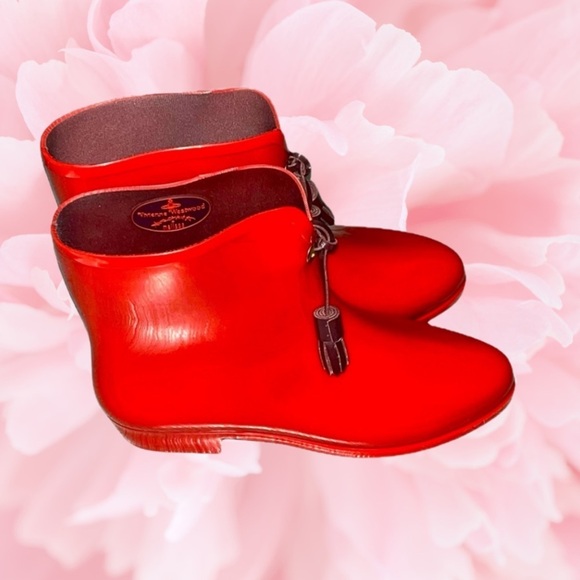 Vivienne Westwood x Melissa Rain Boots Women’s Size 8, Red, Made in Brazil, NWOT - Picture 13 of 13